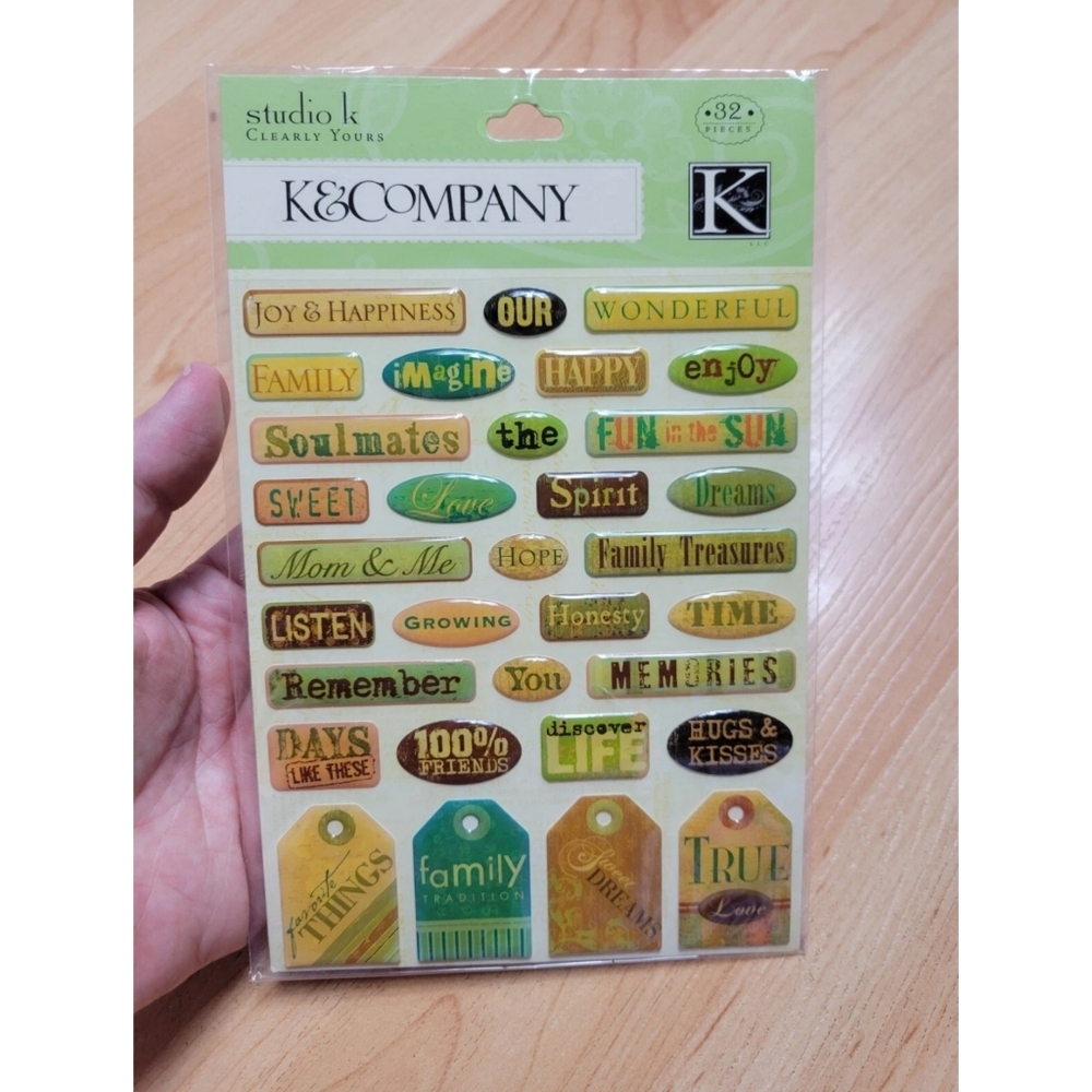 FREE W BUNDLE K&Company Studio K Clearly Yours scrapbook stickers